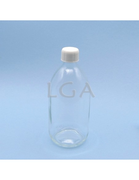 Flacone rotondo vetro bianco ØPP28 500ml