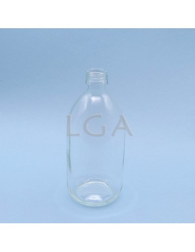 Flacon verre rond PP28 blanc 500ml