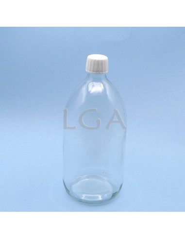 White glass round bottle ØPP28 1000ml