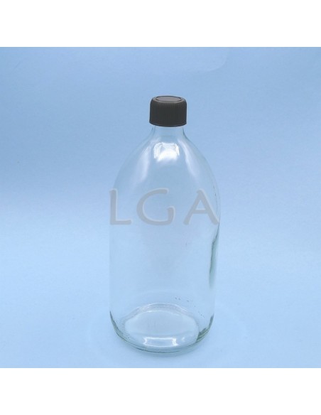 White glass round bottle ØPP28 1000ml