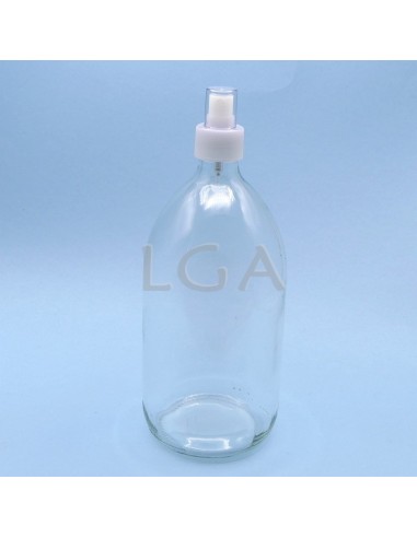 White glass round bottle ØPP28 1000ml
