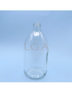 Rundes Fläschchen aus weißes Glas- ØPP28 1000ml