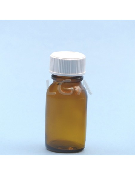 Flacon verre rond Ø18Ph jaune 15ml
