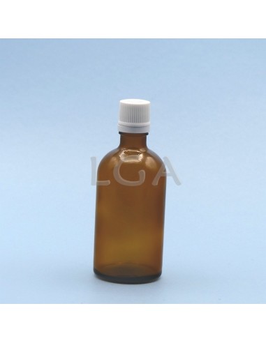 Frasco rotondo de vidrio ámbar Ø18 DIN 100ml