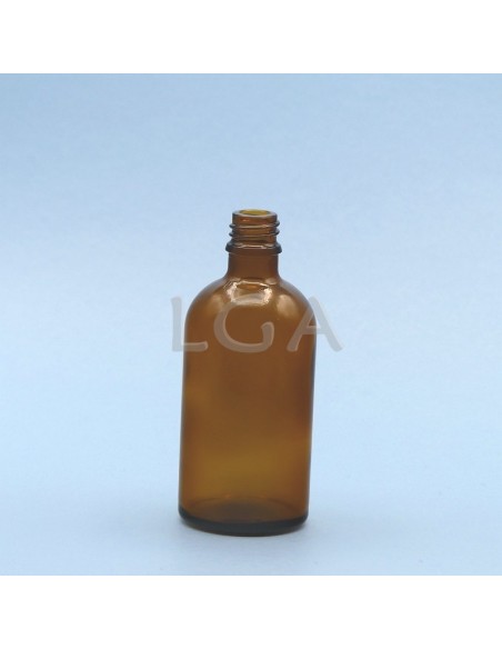 Rundes Fläschchen aus gelbem Glas- Ø18 DIN 100ml