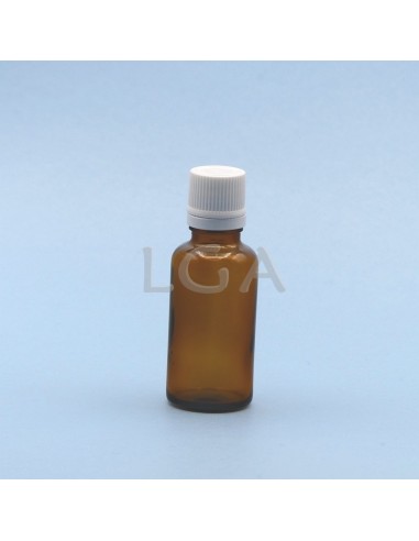 Rundes Fläschchen aus gelbem Glas- Ø18 DIN 30ml