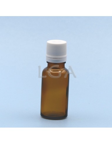 Flacon verre rond Ø18DIN jaune 20ml