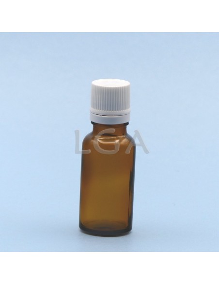 Frasco rotondo de vidrio ámbar Ø18 DIN 20ml