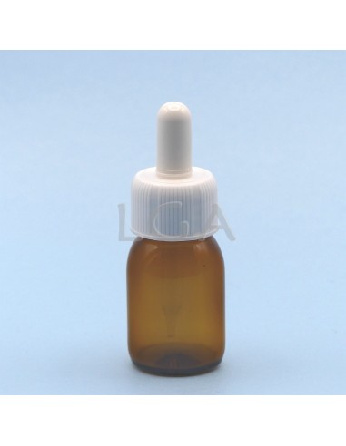 Flacone rotondo vetro ambra ØPP28 30ml
