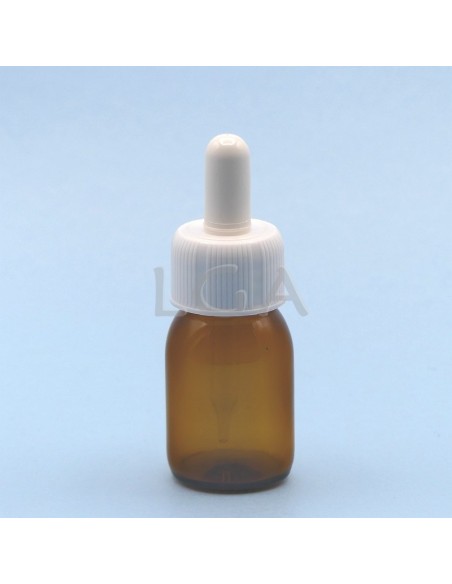 Flacon verre rond PP28 jaune 30ml