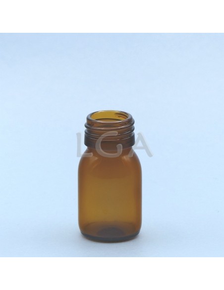 Amber glass round bottle ØPP28 30ml