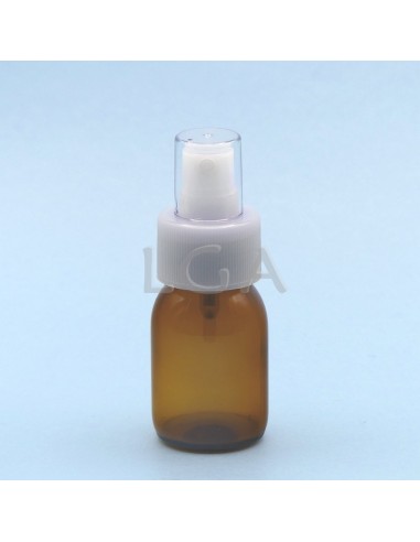 Flacon verre rond PP28 jaune 30ml