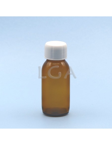 Amber glass round bottle ØPP28 60ml