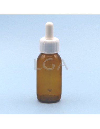 Flacon verre rond PP28 jaune 60ml