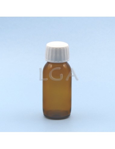 Amber glass round bottle ØPP28 60ml