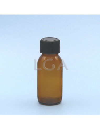 Rundes Fläschchen aus gelbem Glas- ØPP28 60ml