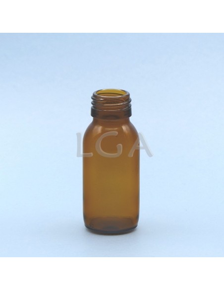 Amber glass round bottle ØPP28 60ml