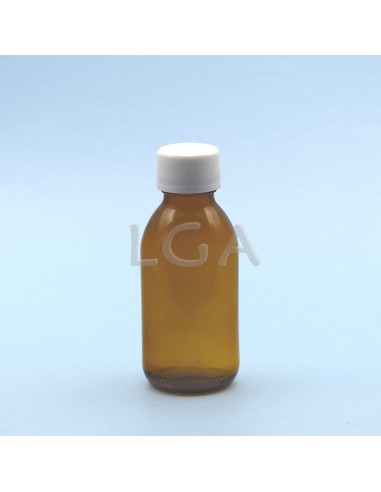 Flacon verre rond PP28 jaune 100ml