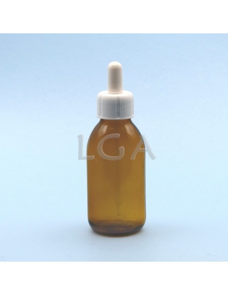 Rundes Fläschchen aus gelbem Glas- ØPP28 100ml