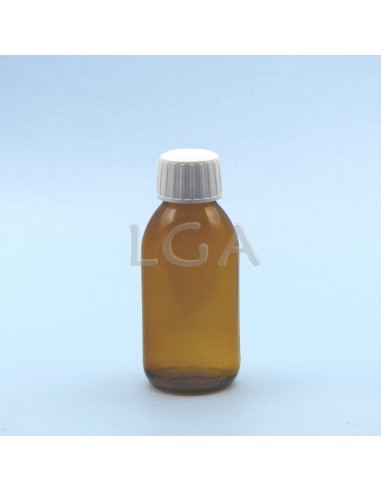 Flacon verre rond PP28 jaune 125ml