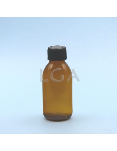 Rundes Fläschchen aus gelbem Glas- ØPP28 125ml