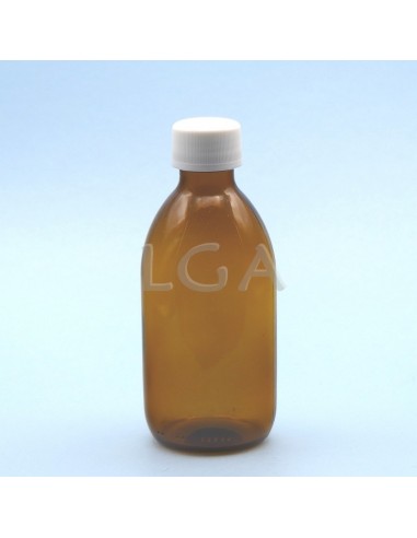 Amber glass round bottle ØPP28 250ml