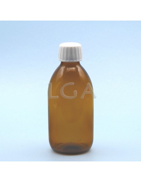 Flacon verre rond PP28 jaune 250ml