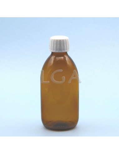 Amber glass round bottle ØPP28 300ml
