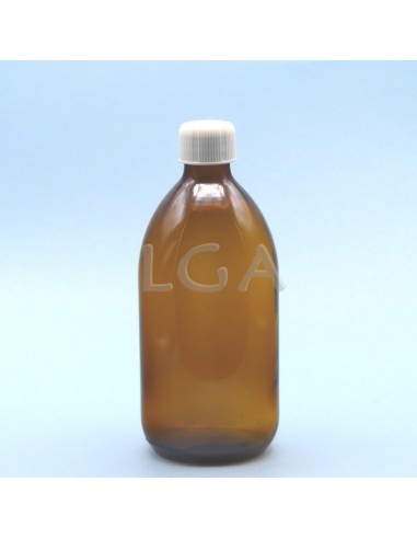 Amber glass round bottle ØPP28 500ml