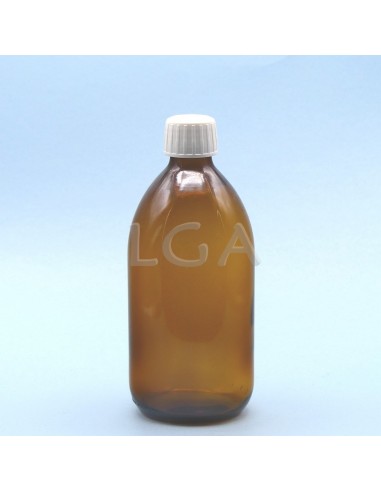 Flacon verre rond PP28 jaune 500ml