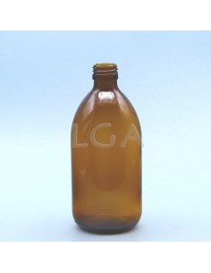 Flacone rotondo vetro ambra ØPP28 500ml