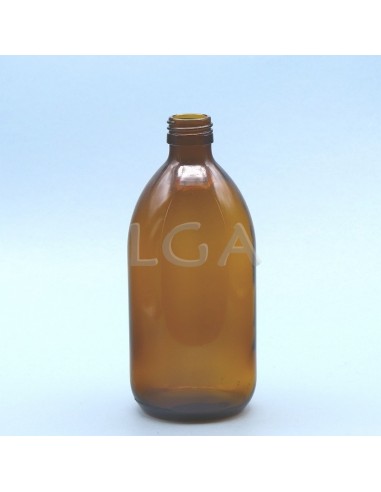 Flacone rotondo vetro ambra ØPP28 500ml
