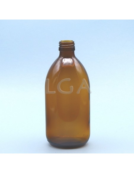 Flacone rotondo vetro ambra ØPP28 500ml