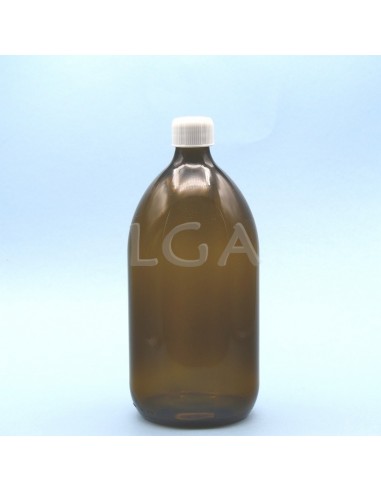 Amber glass round bottle ØPP28 1000ml