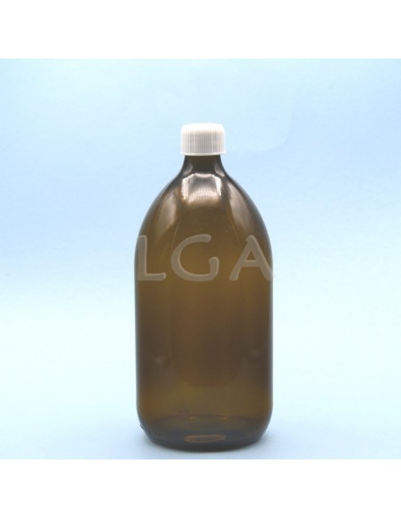 Rundes Fläschchen aus gelbem Glas- ØPP28 1000ml