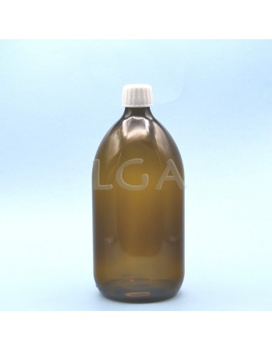 Amber glass round bottle ØPP28 1000ml