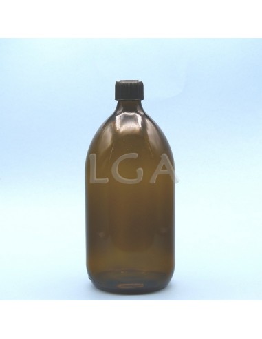 Amber glass round bottle ØPP28 1000ml