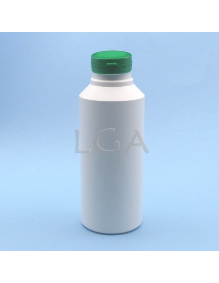 Pilulier plastique blanc 500ml, à couvercle inviolable