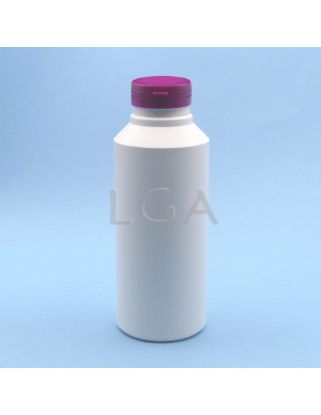 White plastic capsule box 500ml with impregnable wide cap