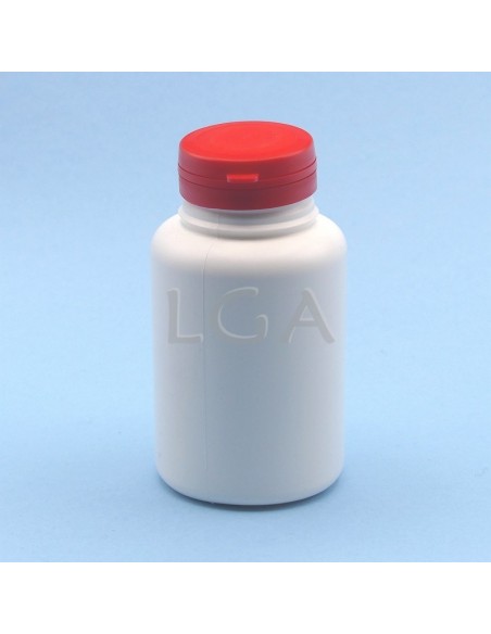 Pilulier plastique blanc 250ml, à couvercle inviolable