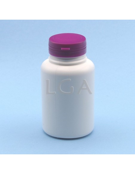 White plastic capsule box 250ml with impregnable wide cap