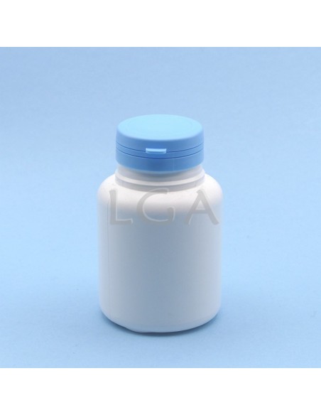 Pilulier plastique blanc 200ml, à couvercle US inviolable