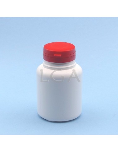 Pilulier plastique blanc 200ml, à couvercle US...