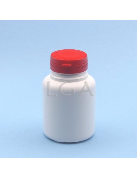 Pilulier plastique blanc 200ml, à couvercle US inviolable