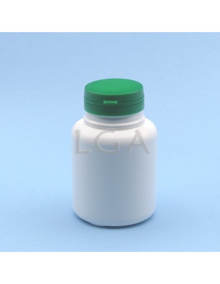 Pilulier plastique blanc 200ml, à couvercle US inviolable