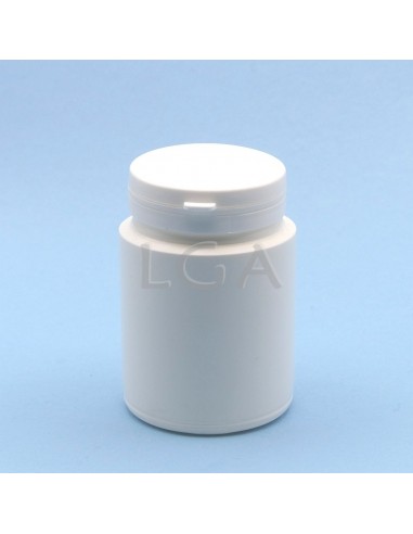 Pilulier plastique blanc 200ml, à couvercle LO...