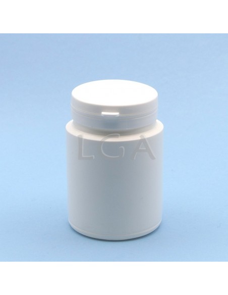 Zoppica a pillole in plastica bianco 200ml con a pertura grande con capsula antimanomissione