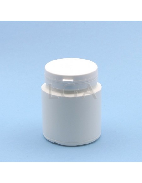 White plastic capsule box 150ml with impregnable wide cap
