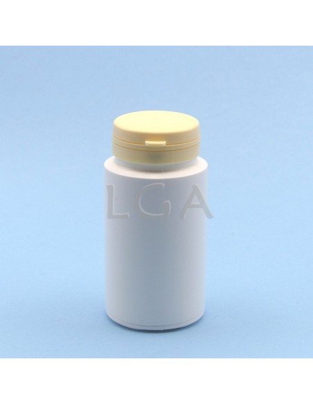 Zoppica a pillole in plastica bianco 125ml con capsula antimanomissione