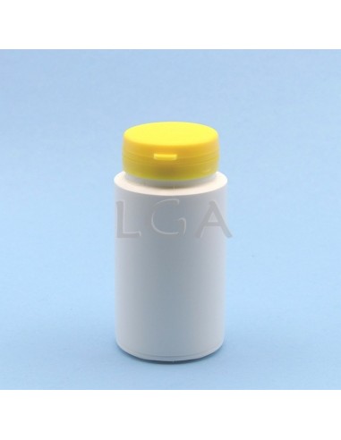 Pilulier plastique blanc 125ml, à couvercle...